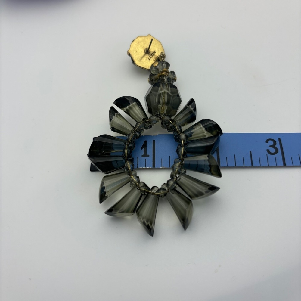 J. Crew Statement Earrings Pierced Green Lightweight Large - Picture 7 of 8